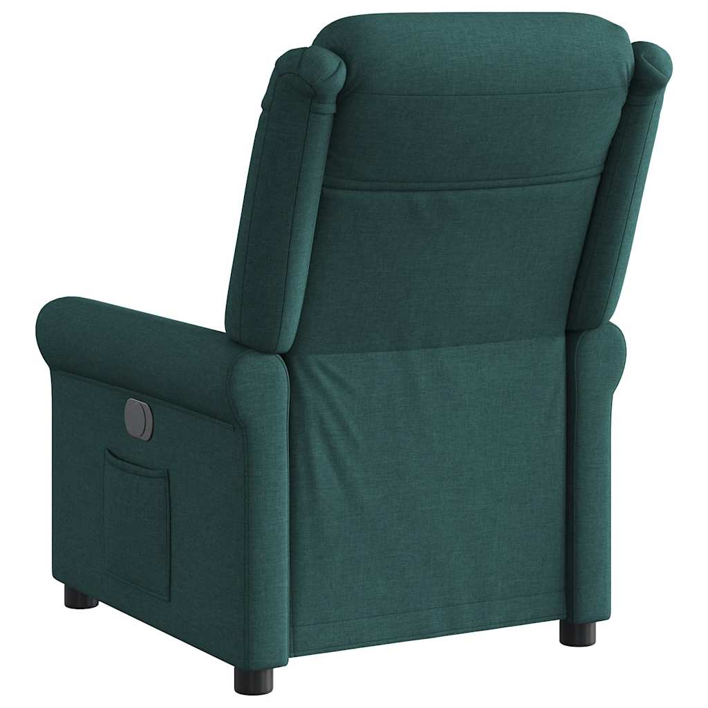 vidaXL Sillón reclinable eléctrico tela verde oscuro