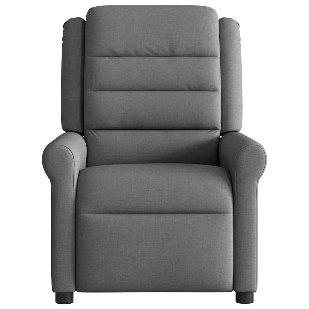 vidaXL Sillón reclinable de masaje eléctrico tela gris oscuro