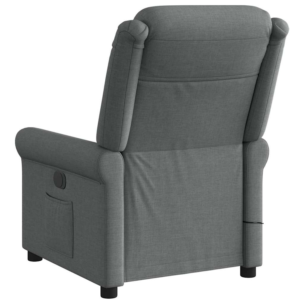 vidaXL Sillón reclinable de masaje eléctrico tela gris oscuro