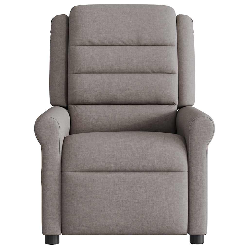 vidaXL Sillón reclinable de masaje eléctrico tela gris taupe