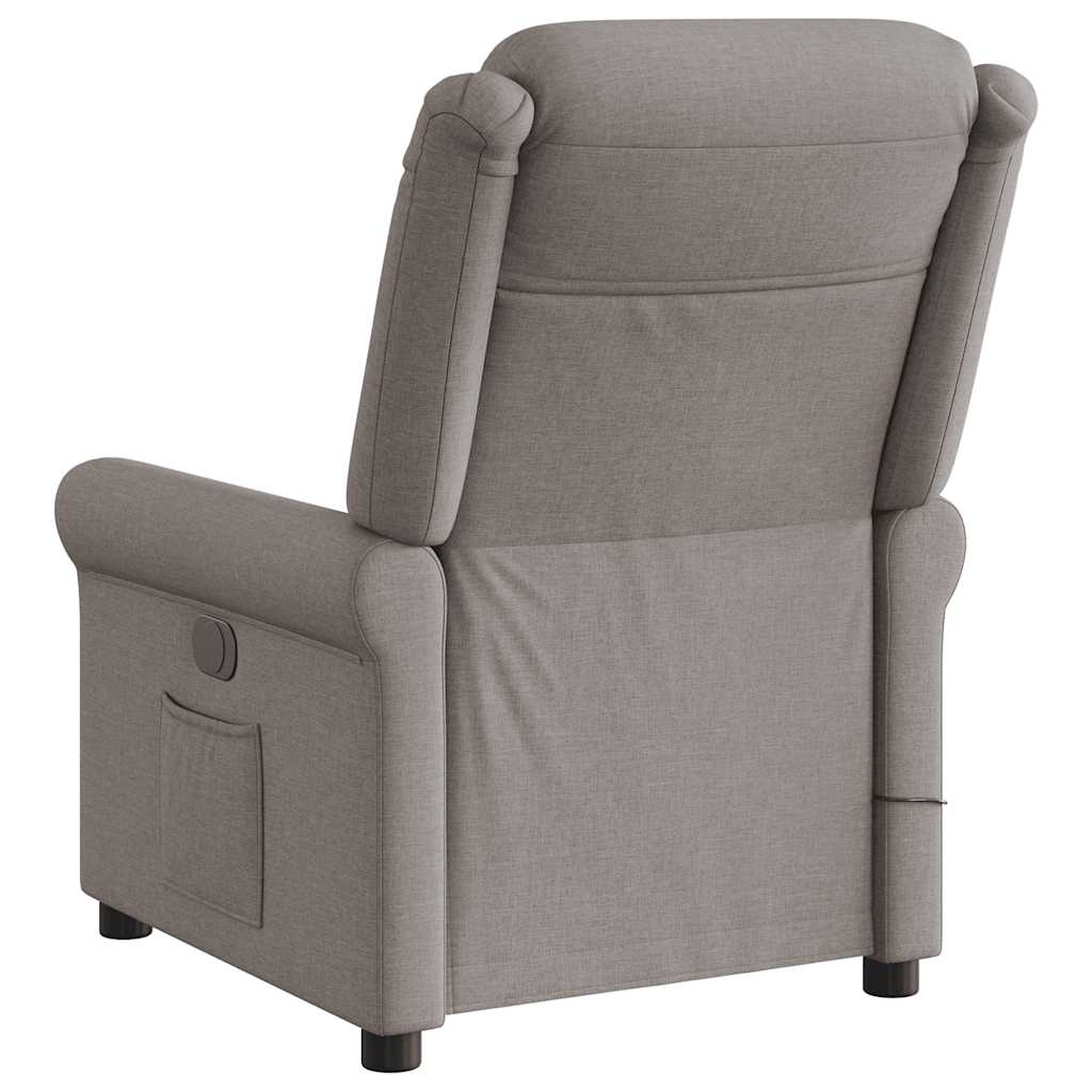 vidaXL Sillón reclinable de masaje eléctrico tela gris taupe