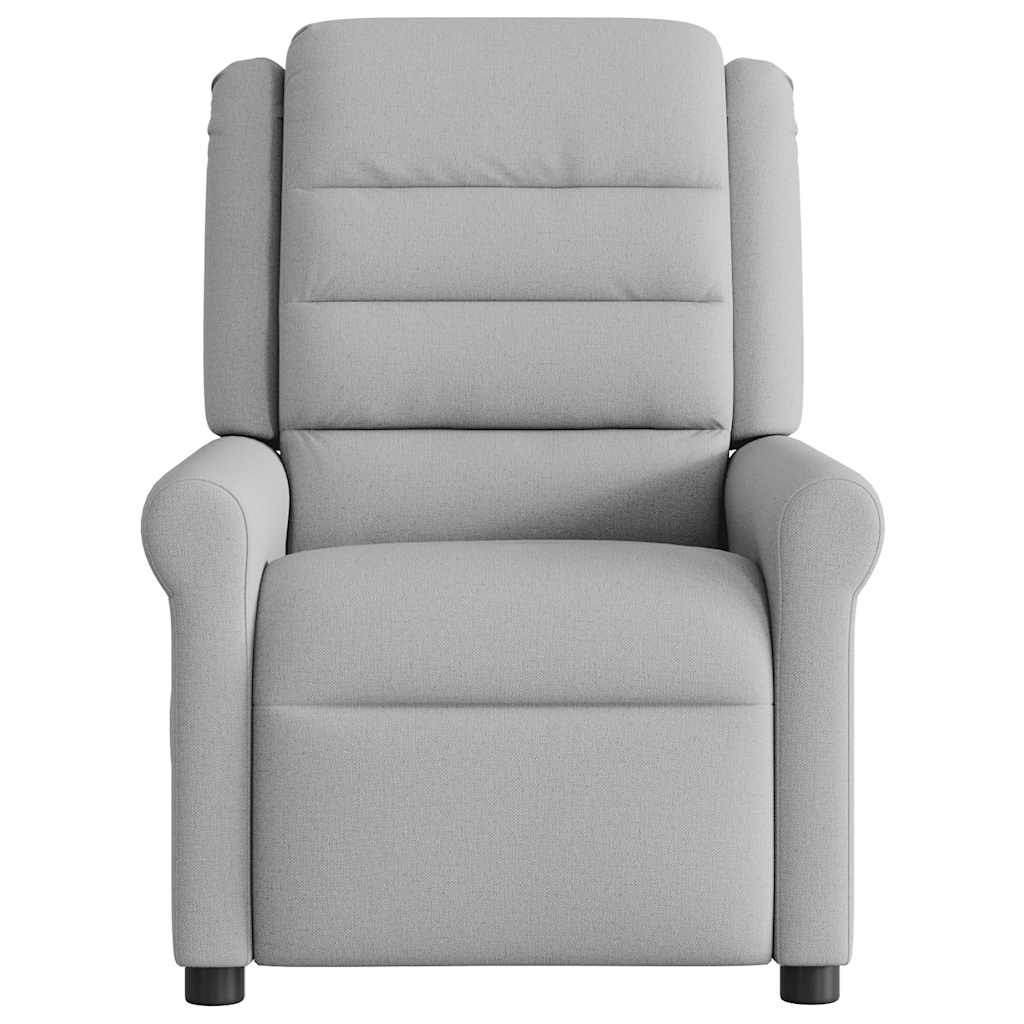 vidaXL Sillón reclinable de masaje eléctrico tela gris nube