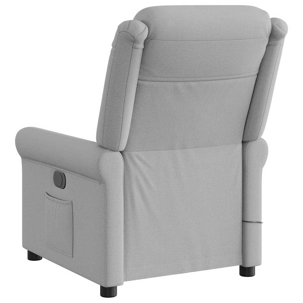 vidaXL Sillón reclinable de masaje eléctrico tela gris nube