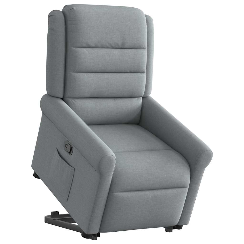 vidaXL Sillón reclinable elevable de tela gris claro