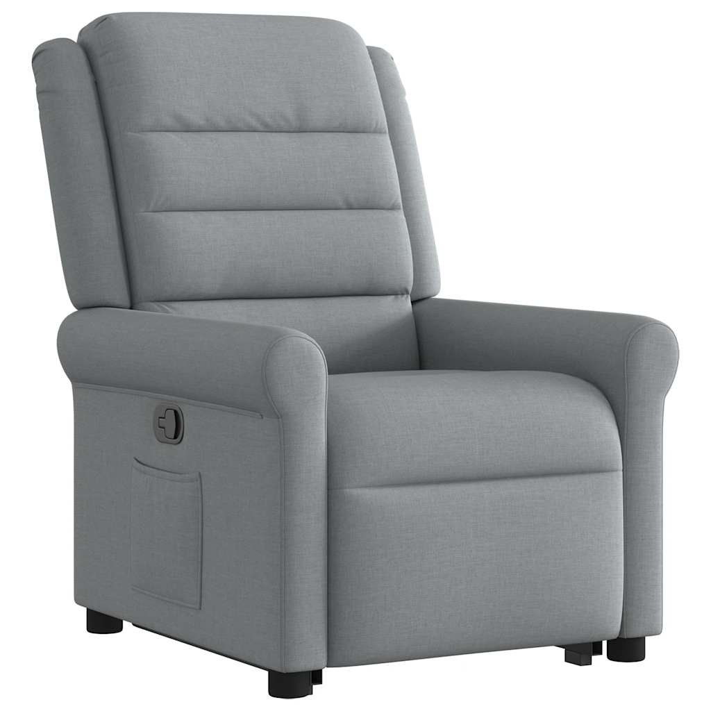 vidaXL Sillón reclinable elevable de tela gris claro