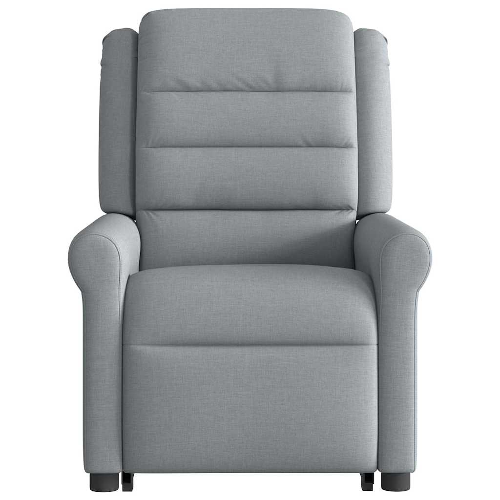 vidaXL Sillón reclinable elevable de tela gris claro