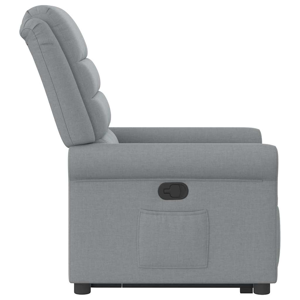 vidaXL Sillón reclinable elevable de tela gris claro