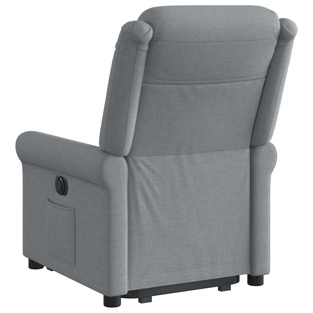 vidaXL Sillón reclinable elevable de tela gris claro