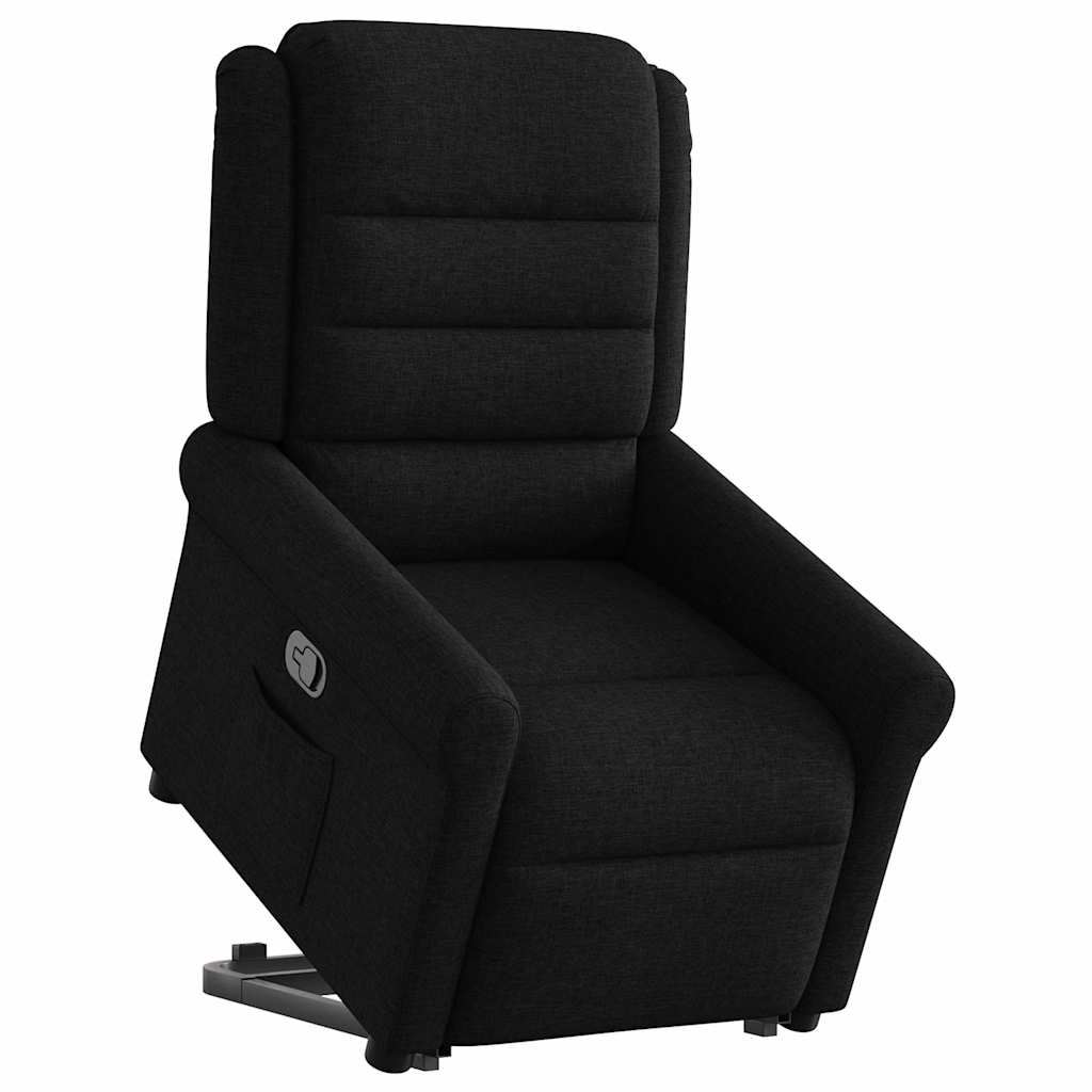 vidaXL Sillón reclinable elevable tela negro