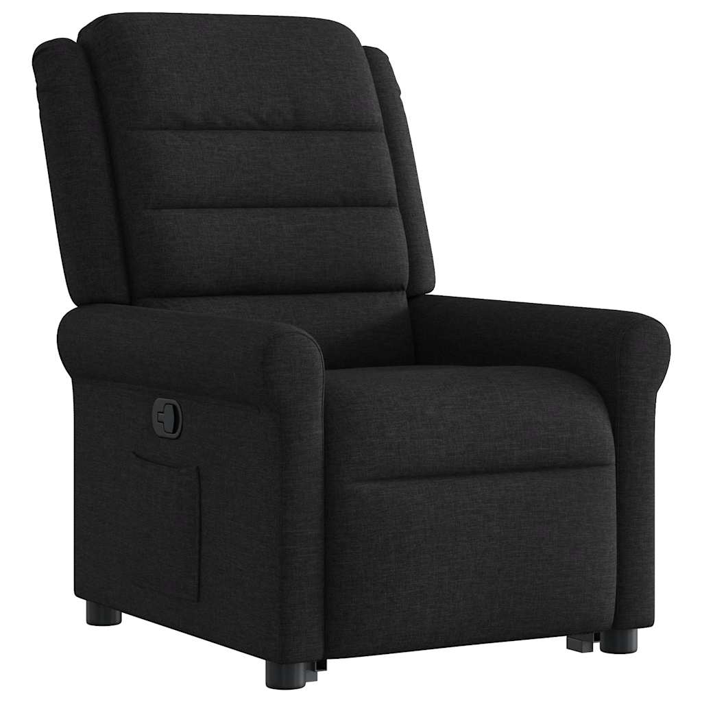 vidaXL Sillón reclinable elevable tela negro