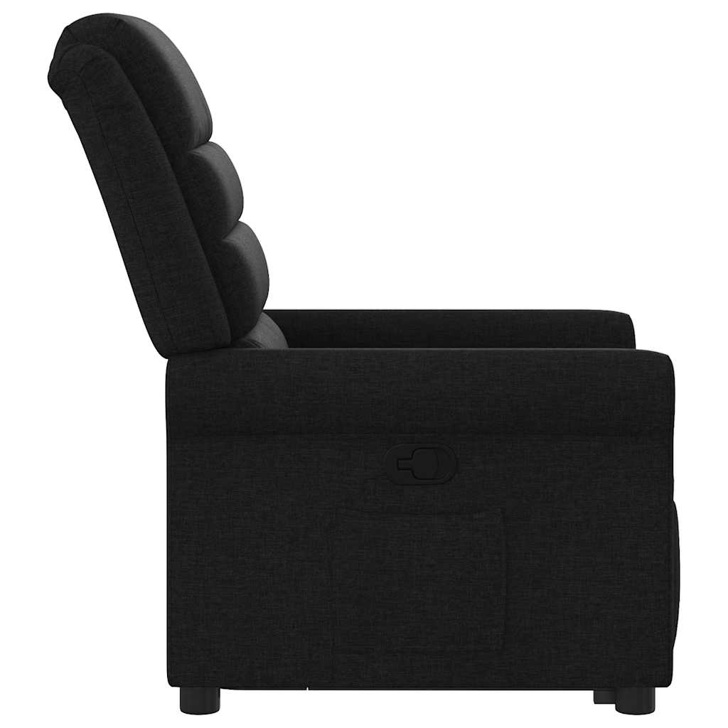 vidaXL Sillón reclinable elevable tela negro