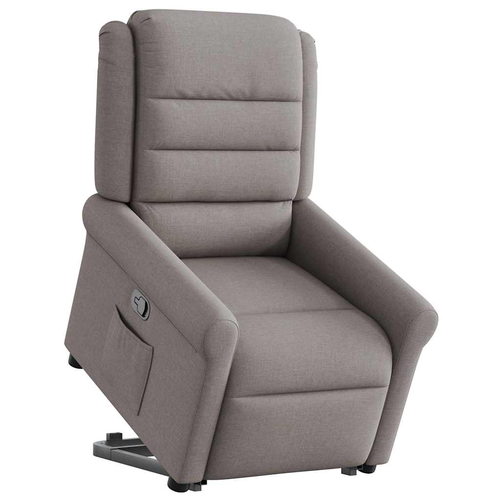 vidaXL Sillón reclinable elevable tela gris taupe