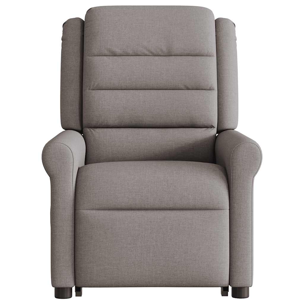 vidaXL Sillón reclinable elevable tela gris taupe