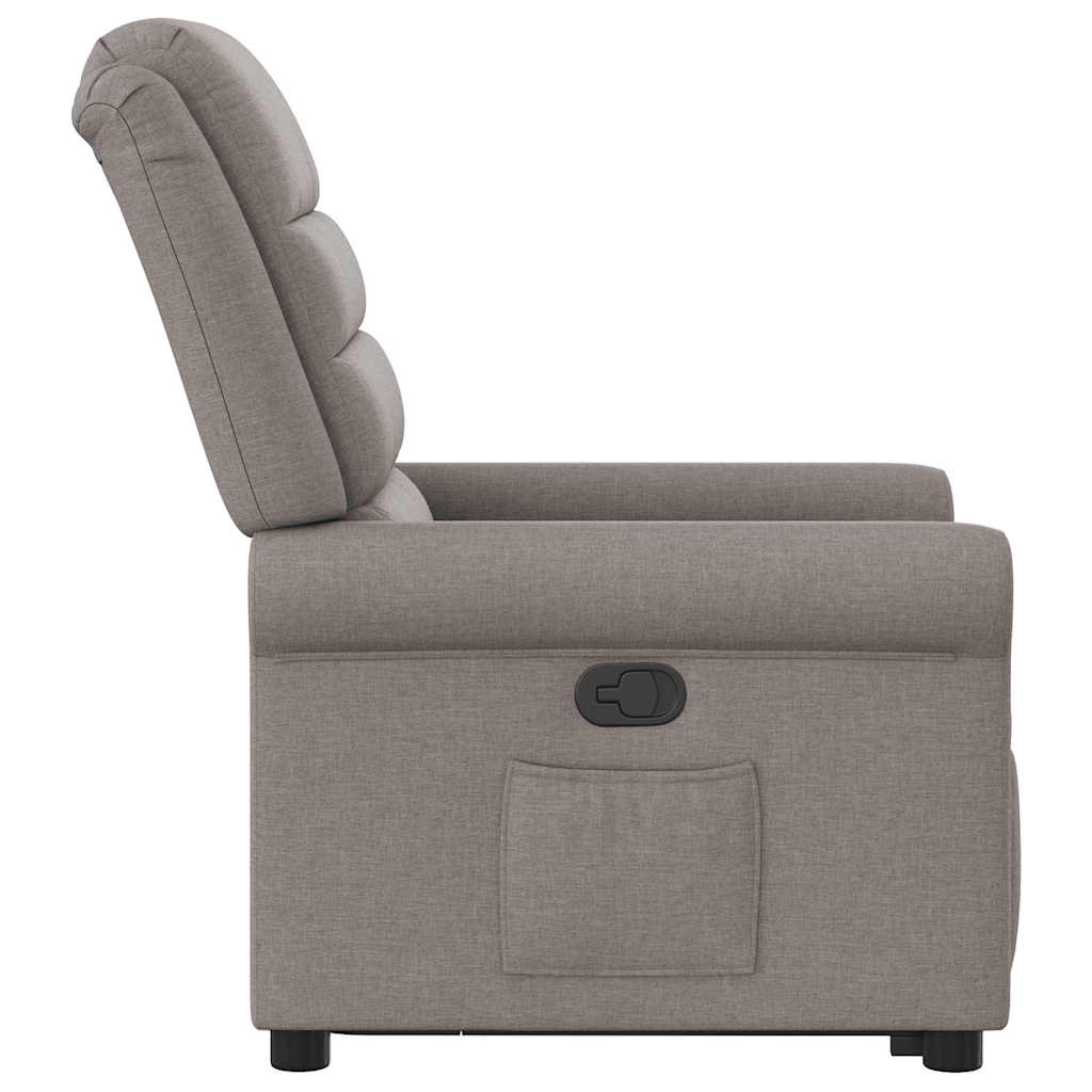 vidaXL Sillón reclinable elevable tela gris taupe