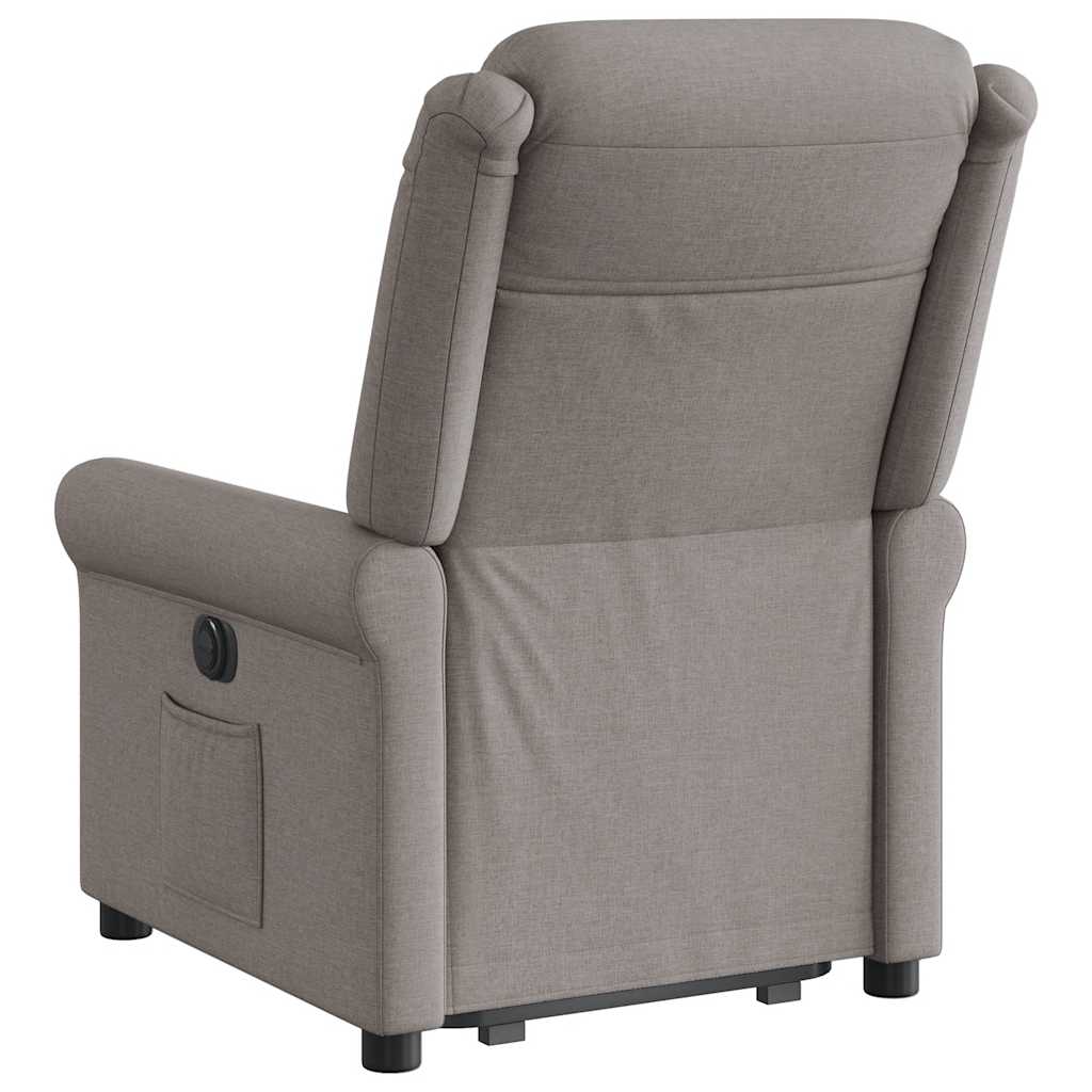 vidaXL Sillón reclinable elevable tela gris taupe