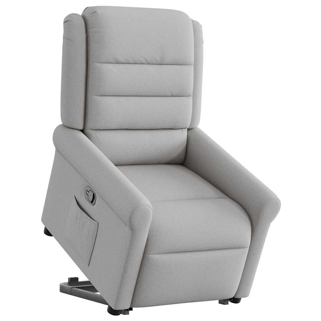 vidaXL Sillón reclinable elevable de tela gris nube