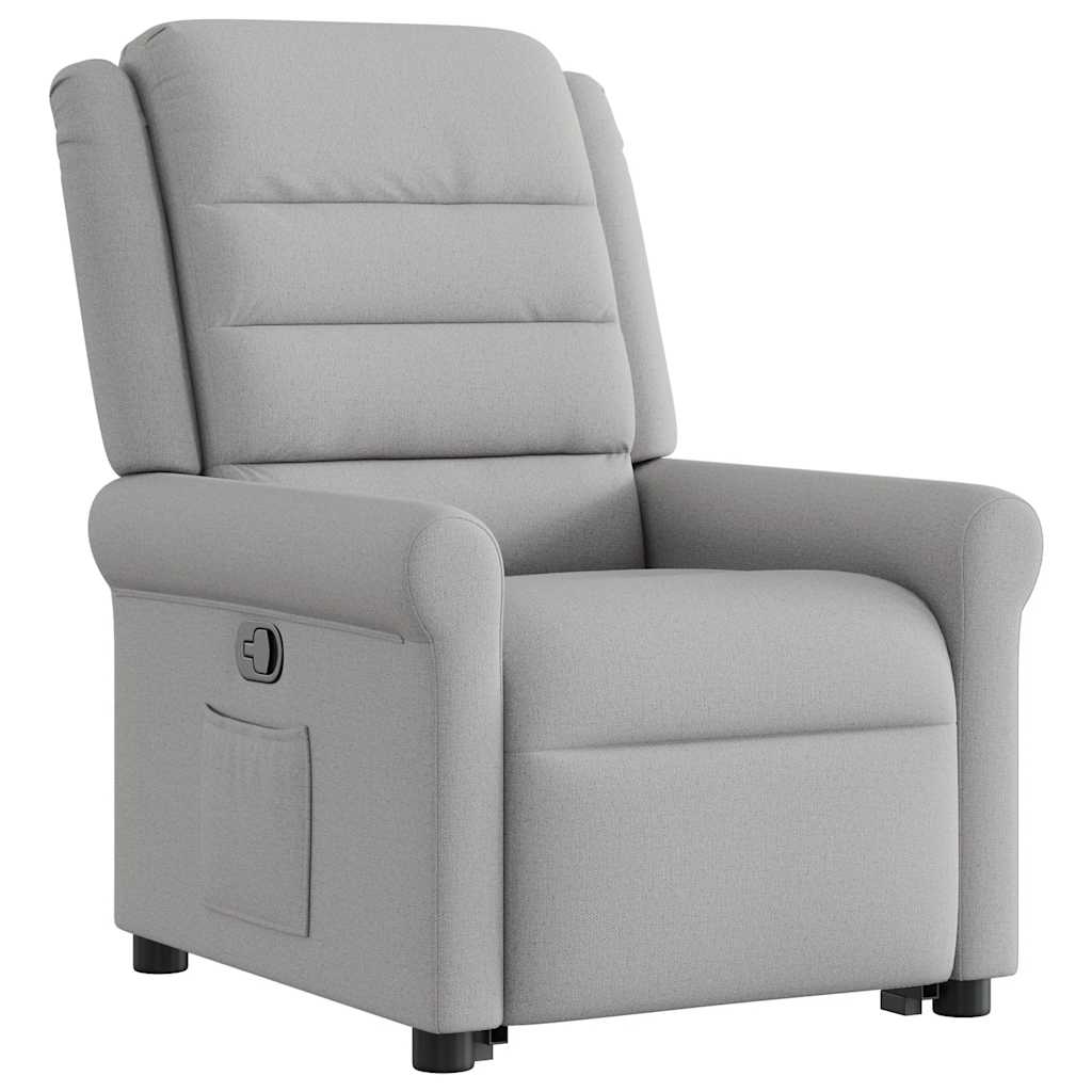 vidaXL Sillón reclinable elevable de tela gris nube