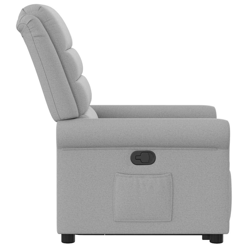 vidaXL Sillón reclinable elevable de tela gris nube