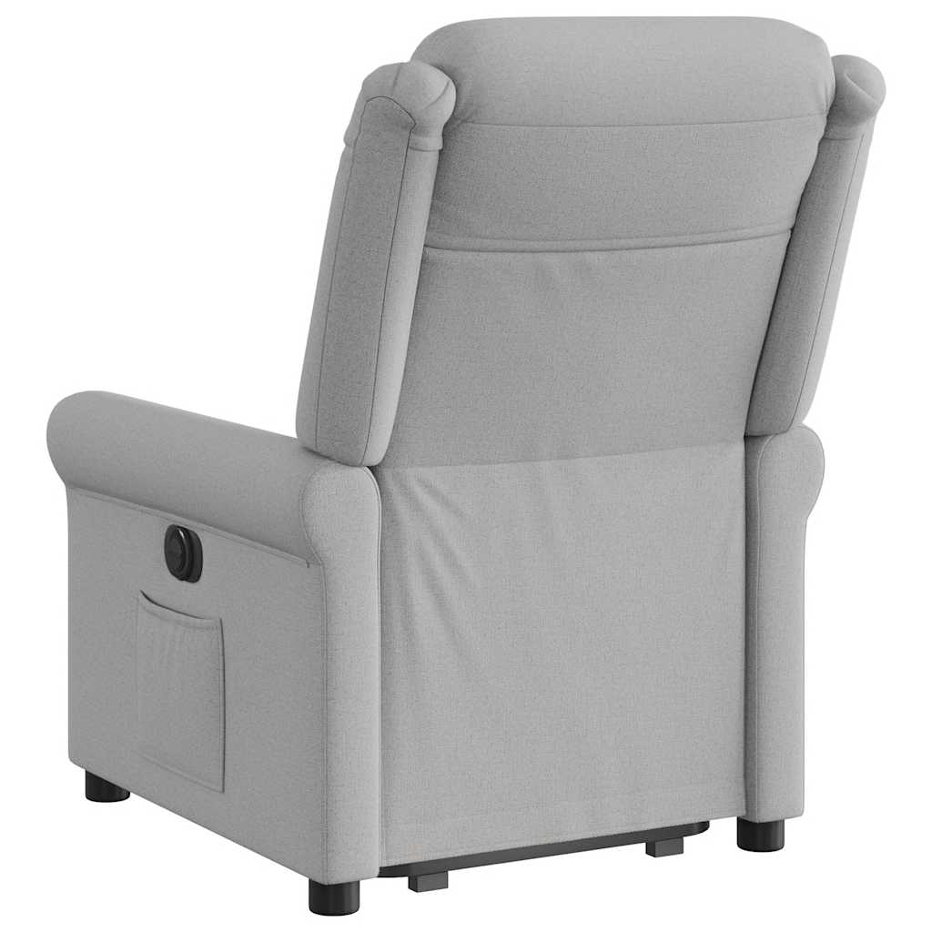 vidaXL Sillón reclinable elevable de tela gris nube