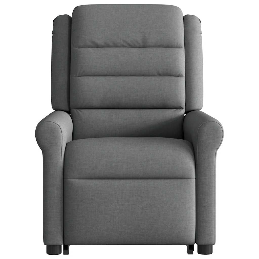 vidaXL Sillón de masaje eléctrico reclinable elevable tela gris oscuro