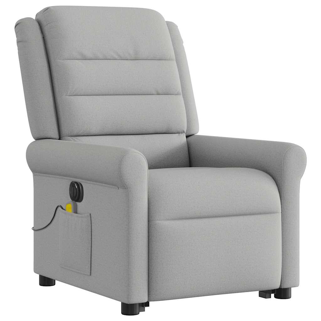 vidaXL Sillón de masaje eléctrico reclinable elevable tela gris nube