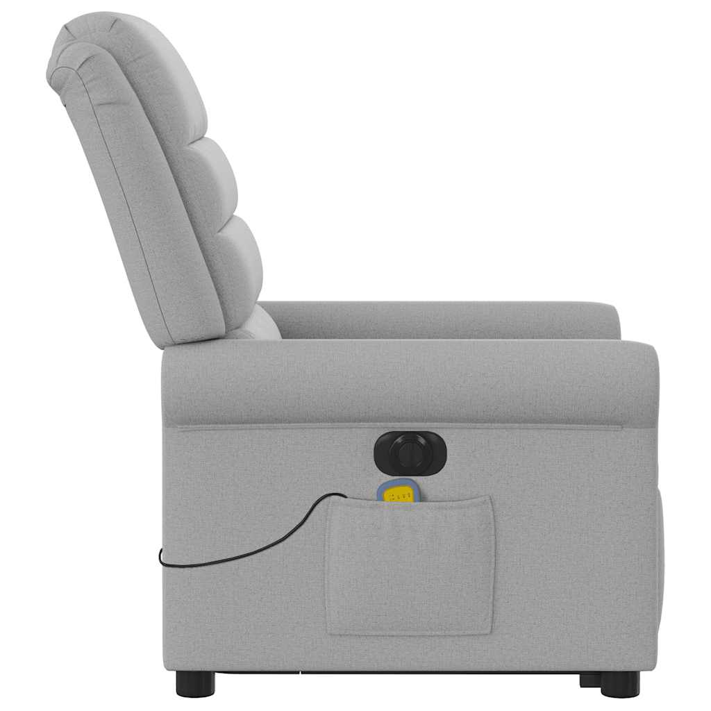 vidaXL Sillón de masaje eléctrico reclinable elevable tela gris nube