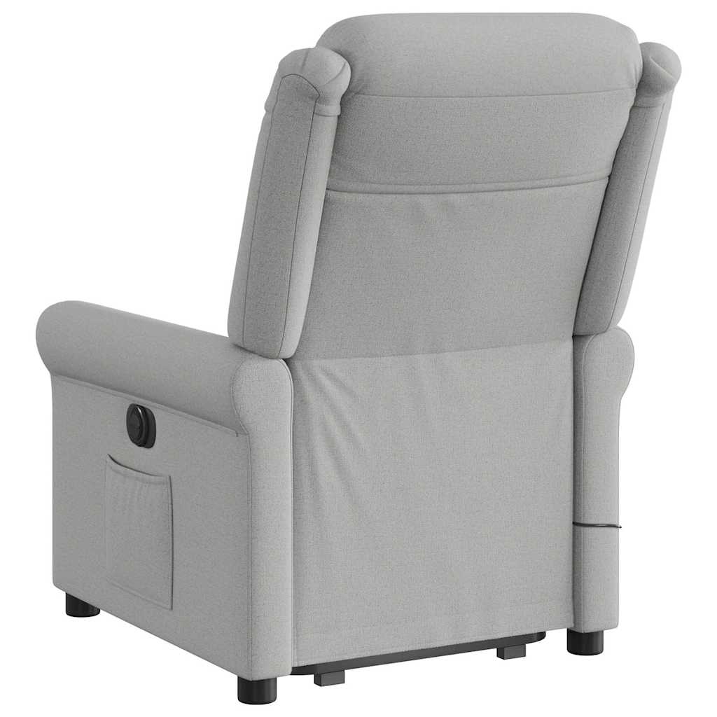 vidaXL Sillón de masaje eléctrico reclinable elevable tela gris nube