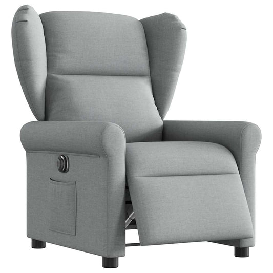 vidaXL Sillón reclinable eléctrico tela gris claro