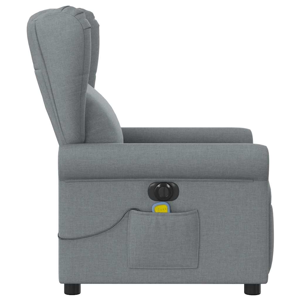 vidaXL Sillón reclinable de masaje eléctrico tela gris claro