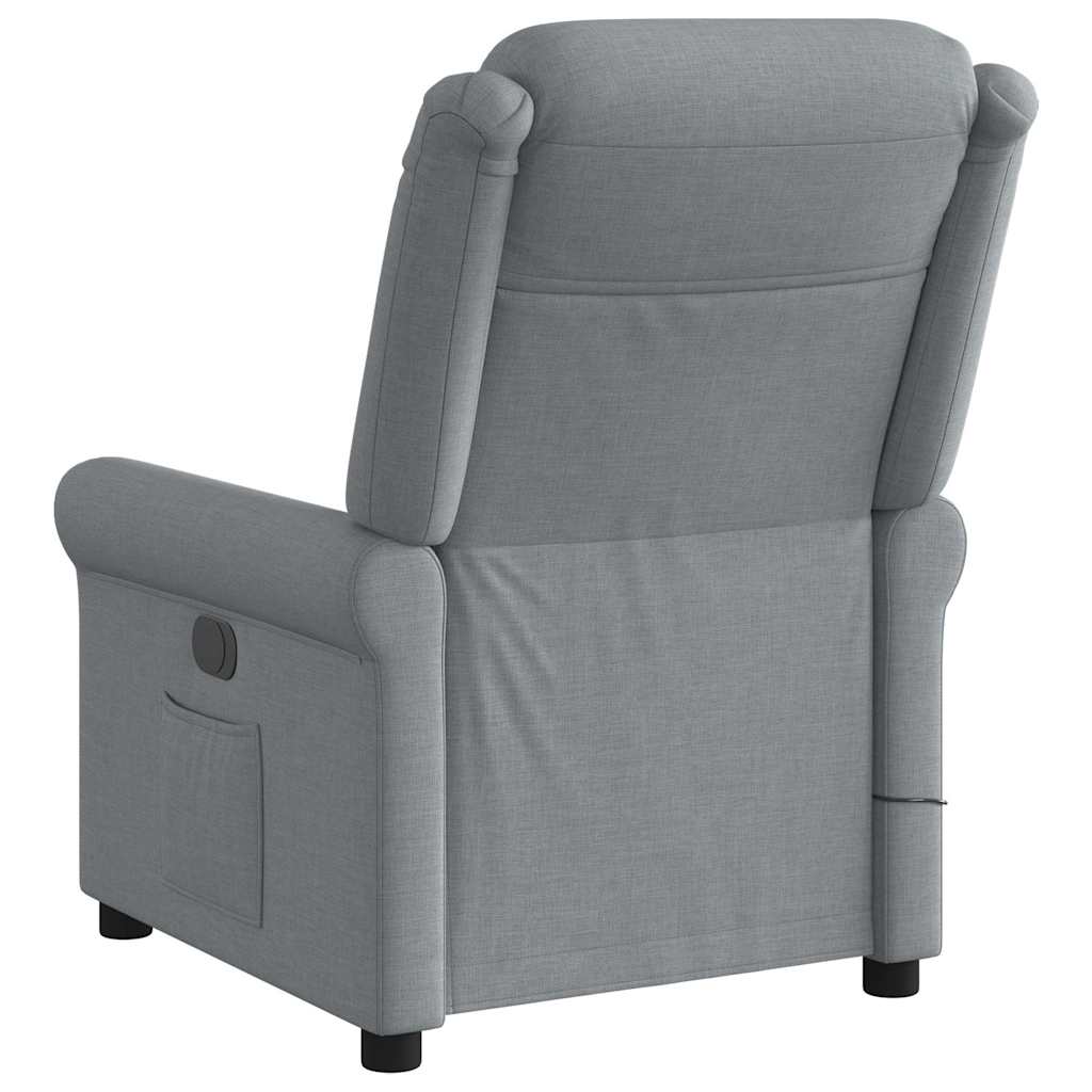 vidaXL Sillón reclinable de masaje eléctrico tela gris claro