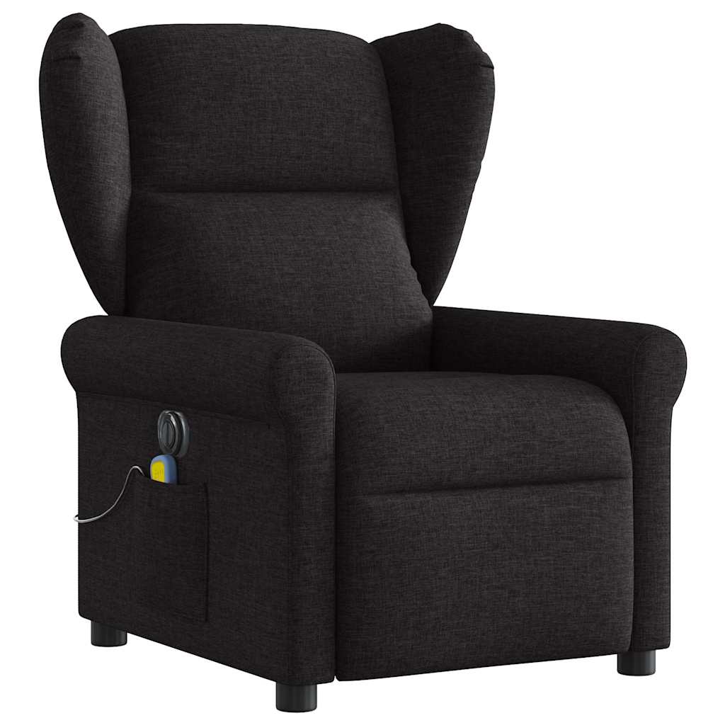 vidaXL Sillón reclinable de masaje eléctrico tela negro