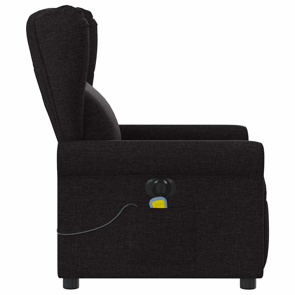 vidaXL Sillón reclinable de masaje eléctrico tela negro