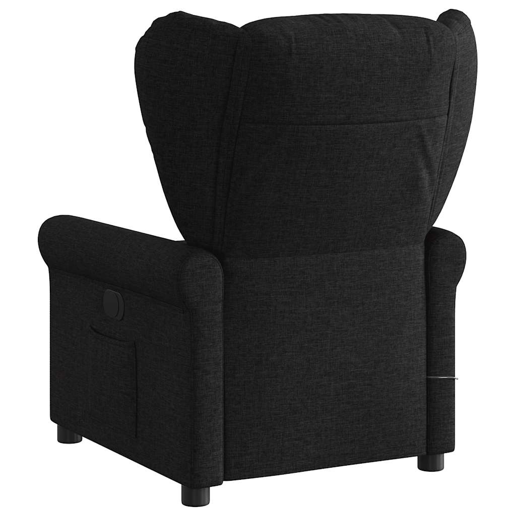 vidaXL Sillón reclinable de masaje eléctrico tela negro