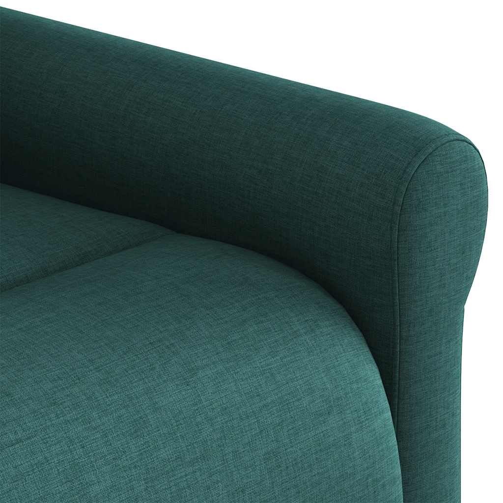 vidaXL Sillón reclinable de masaje eléctrico tela verde oscuro