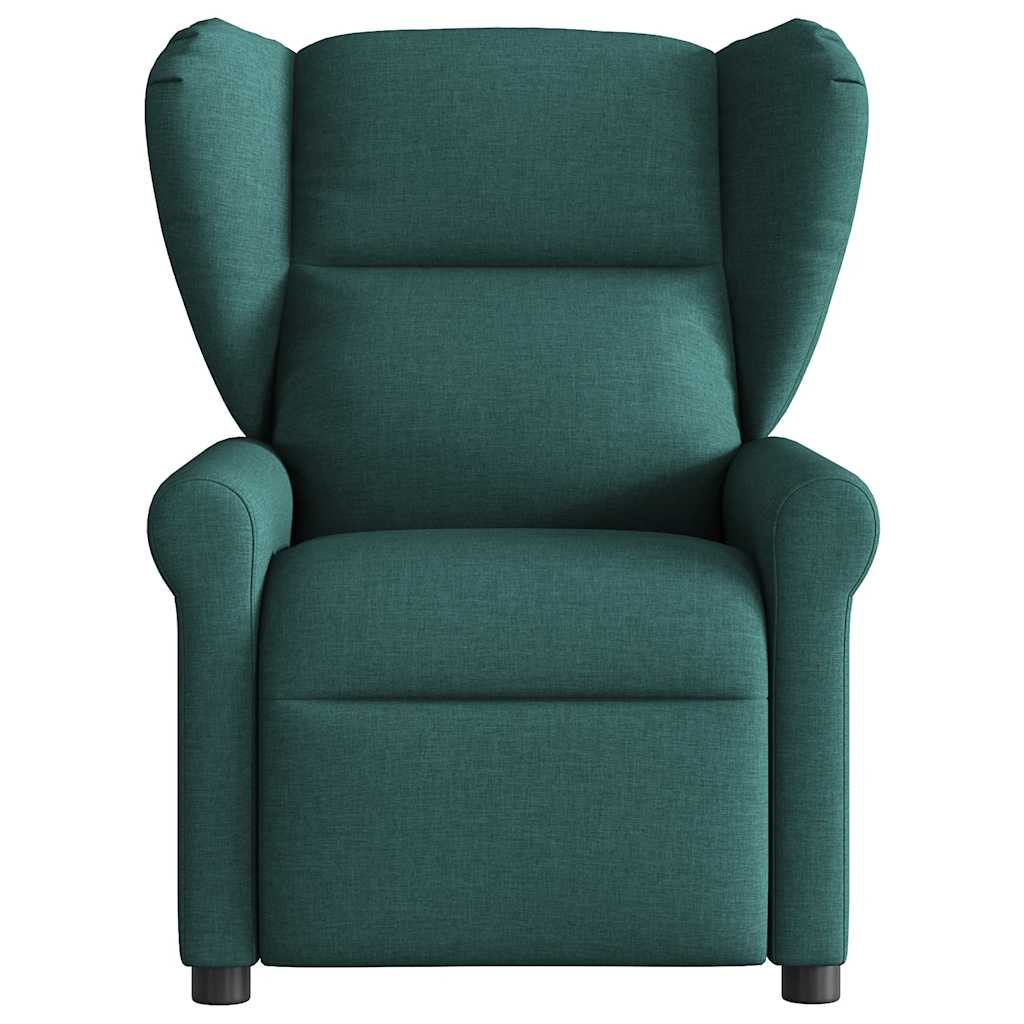 vidaXL Sillón reclinable de masaje eléctrico tela verde oscuro