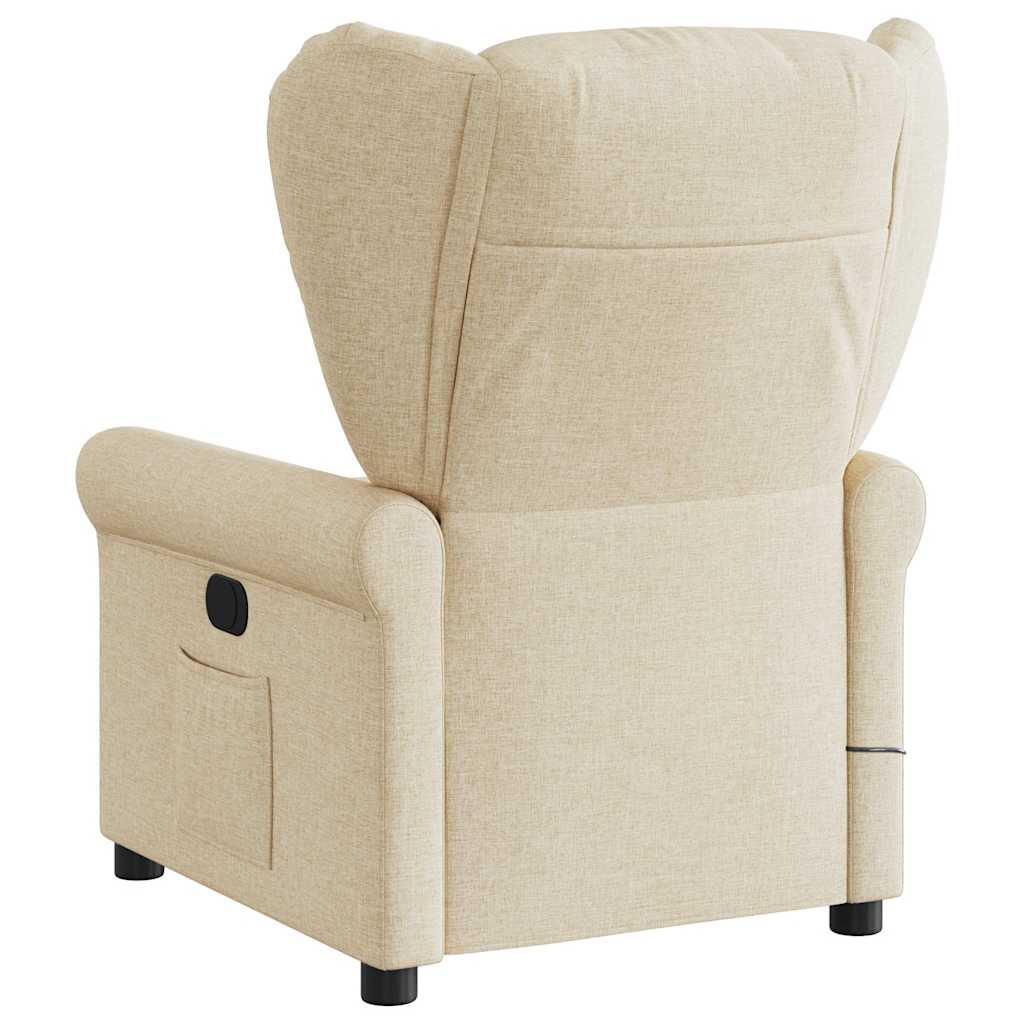 vidaXL Sillón reclinable de masaje eléctrico tela color crema