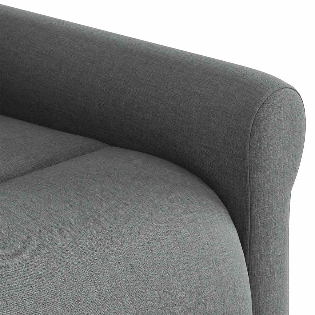 vidaXL Sillón reclinable elevable de tela gris oscuro