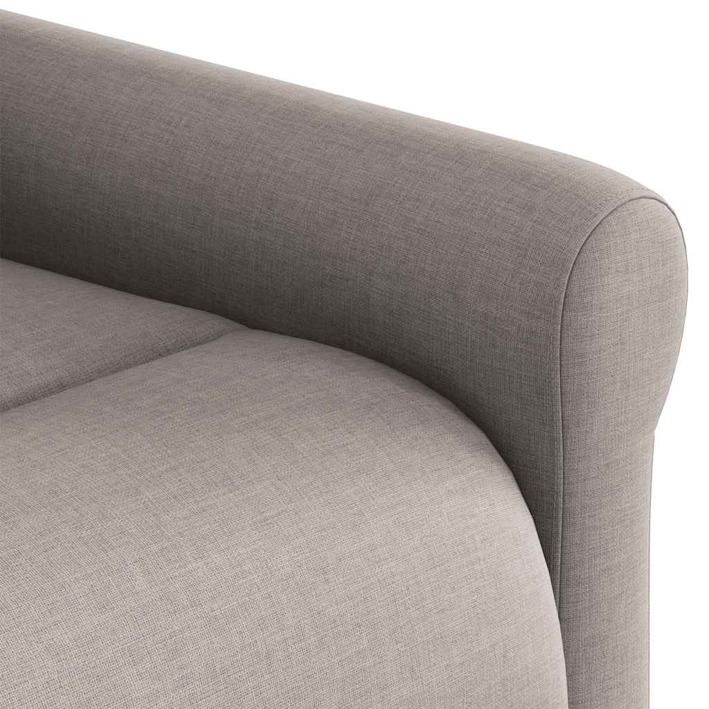 vidaXL Sillón reclinable de masaje elevable tela gris taupé