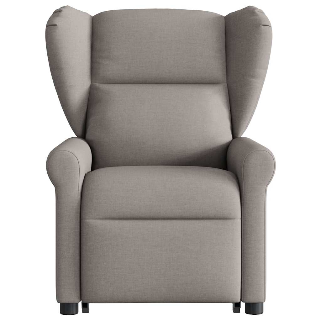 vidaXL Sillón reclinable de masaje elevable tela gris taupé