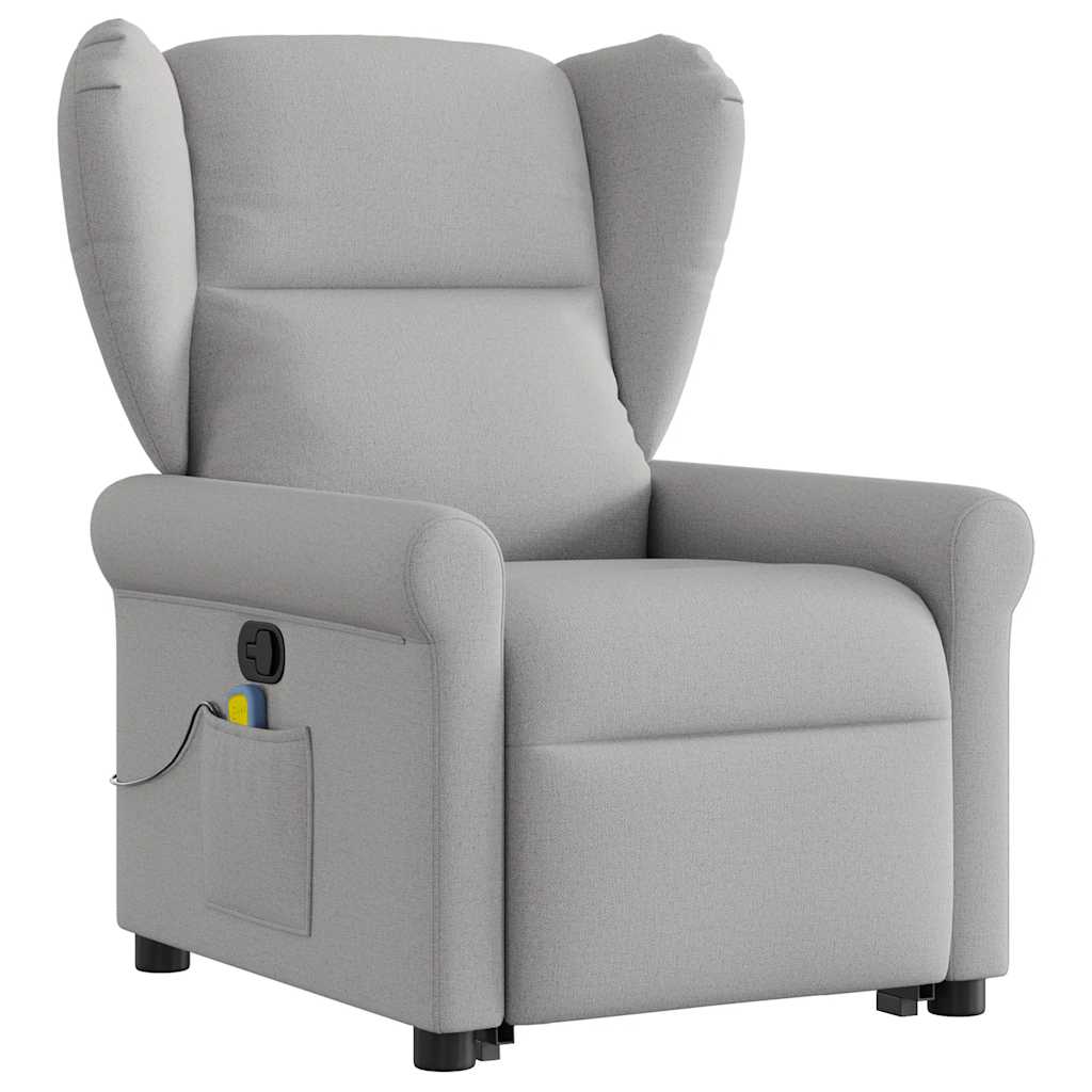 vidaXL Sillón de masaje reclinable de pie de tela gris nube