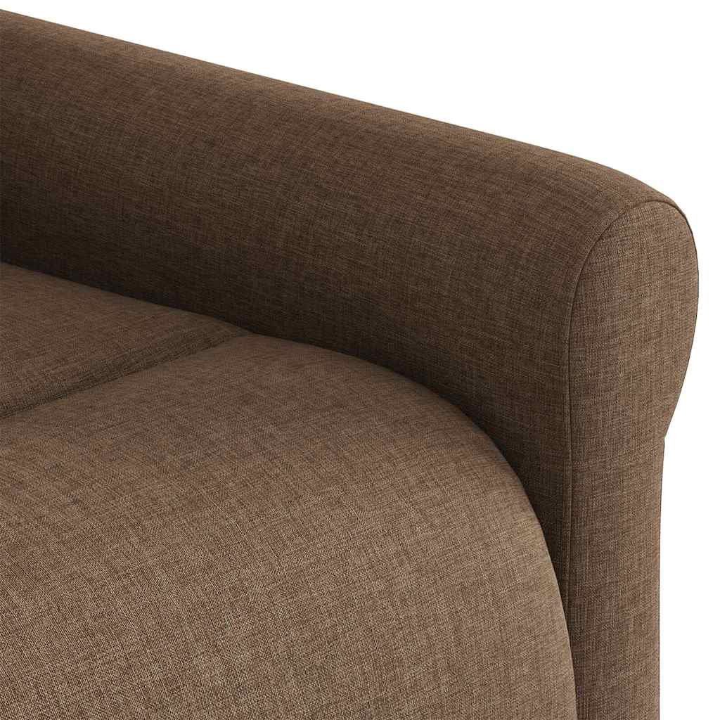 vidaXL Sillón eléctrico reclinable elevable de tela marrón