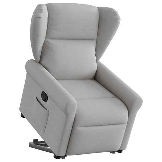 vidaXL Sillón eléctrico reclinable elevable de tela gris nube