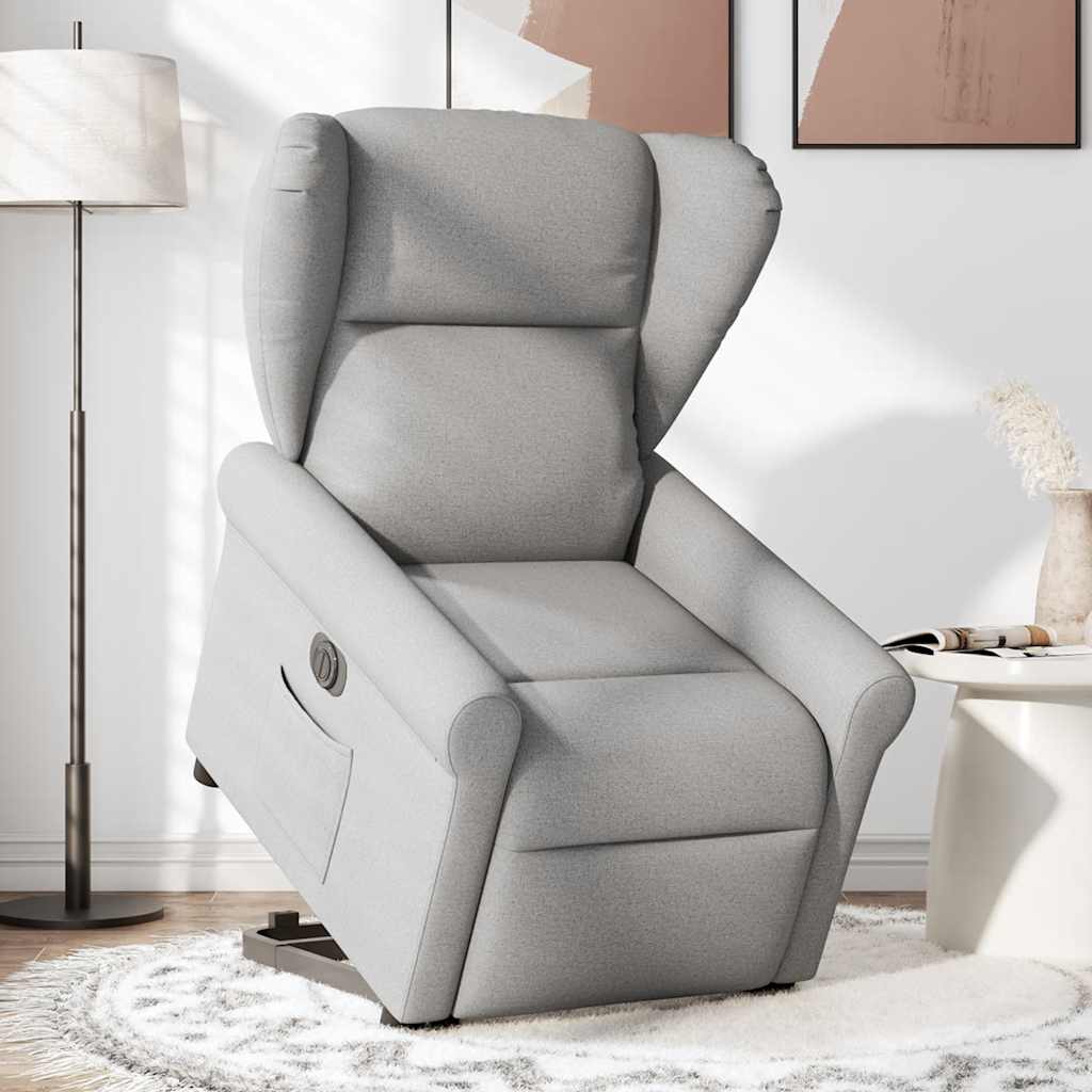 vidaXL Sillón eléctrico reclinable elevable de tela gris nube