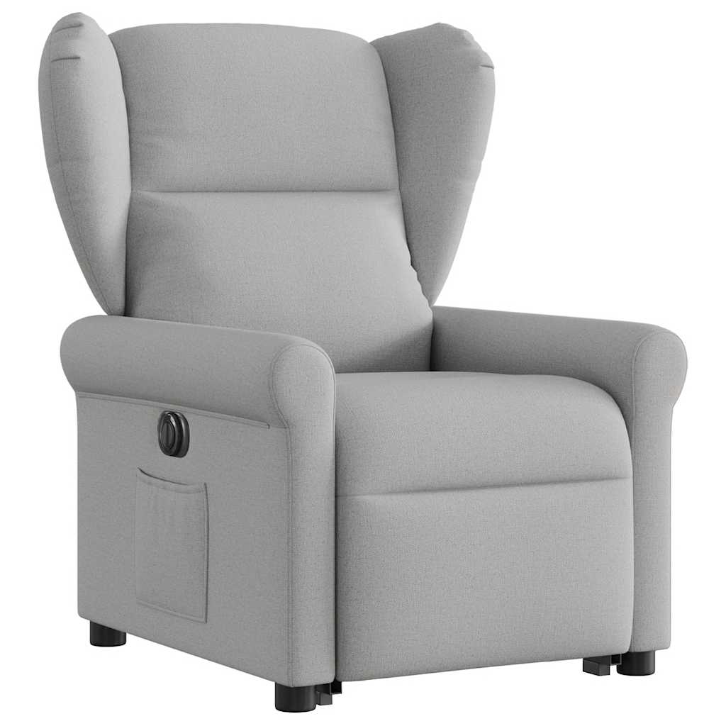 vidaXL Sillón eléctrico reclinable elevable de tela gris nube