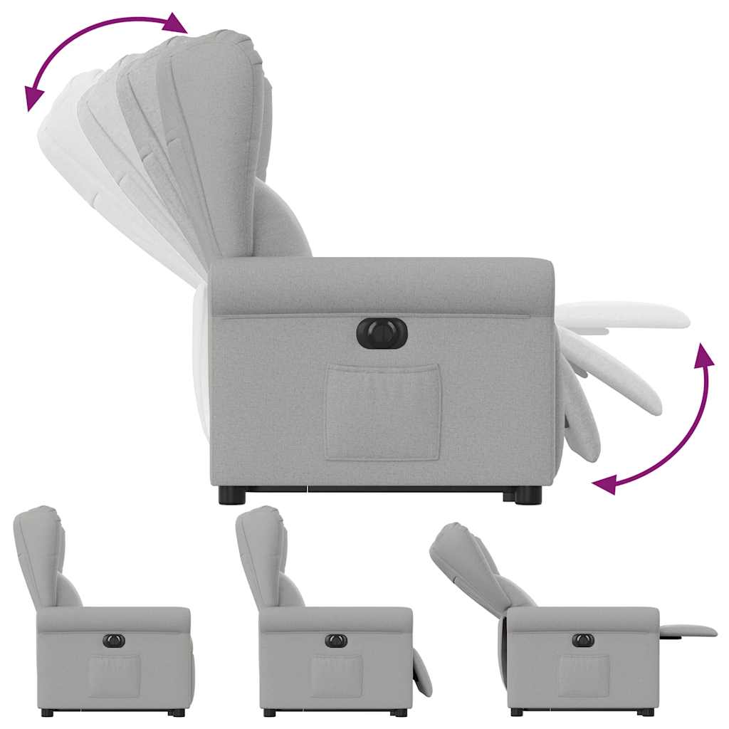 vidaXL Sillón eléctrico reclinable elevable de tela gris nube