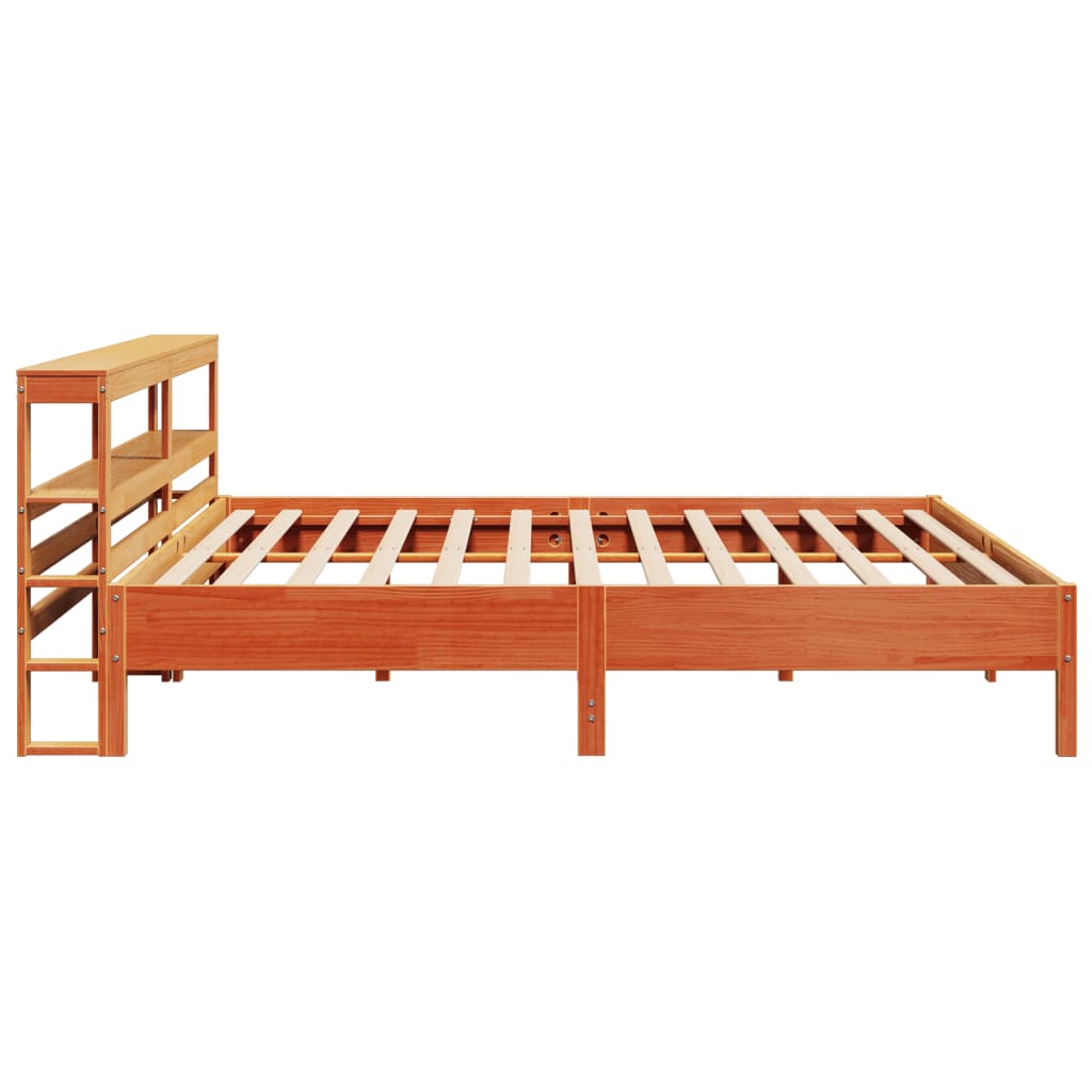 vidaXL Cama sin colchón madera maciza de pino marrón cera 180x200 cm