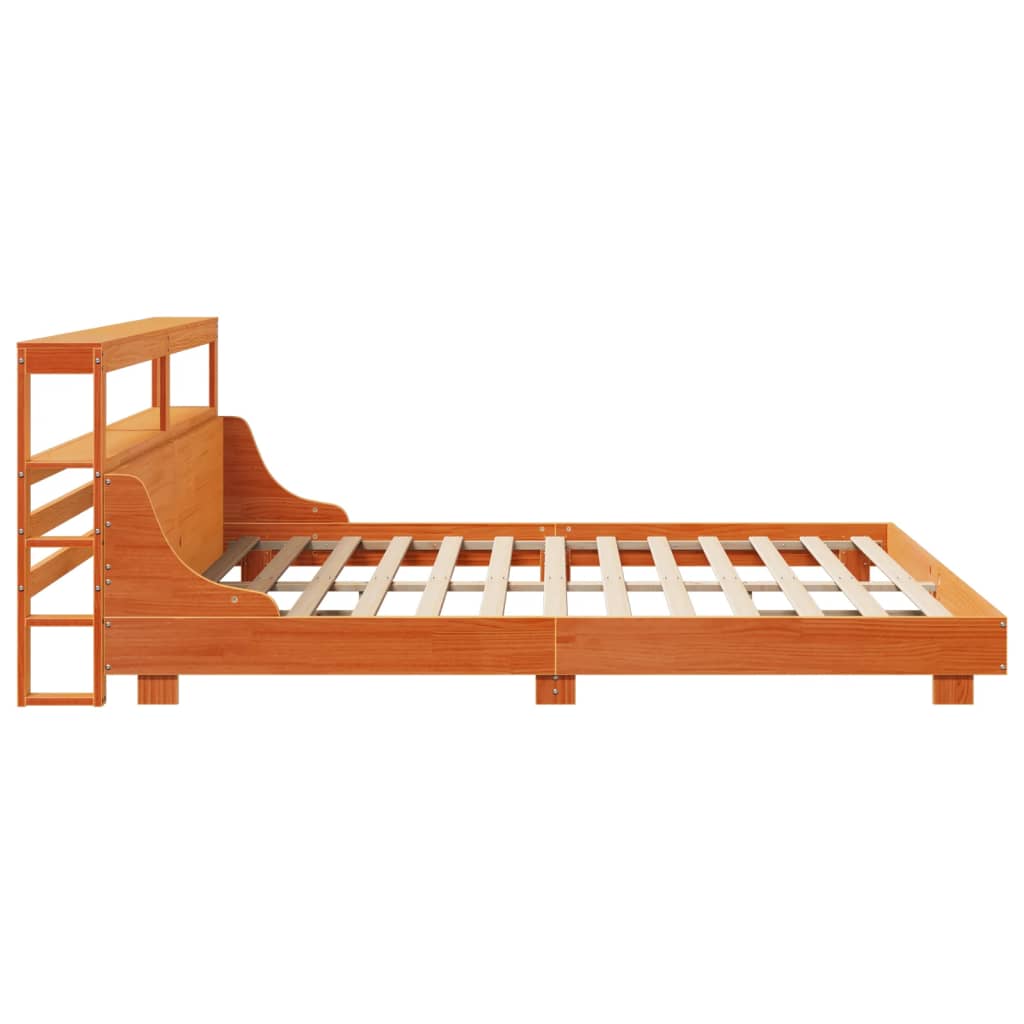 vidaXL Cama sin colchón madera maciza de pino marrón cera 180x200 cm