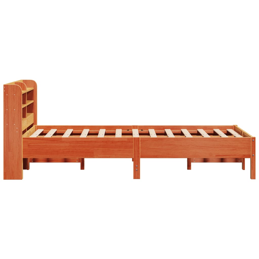 vidaXL Cama sin colchón madera maciza de pino marrón cera 120x200 cm