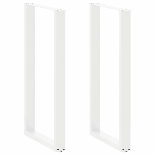 vidaXL Patas de mesa centro forma U 2uds acero blanco 60x(110-111)cm