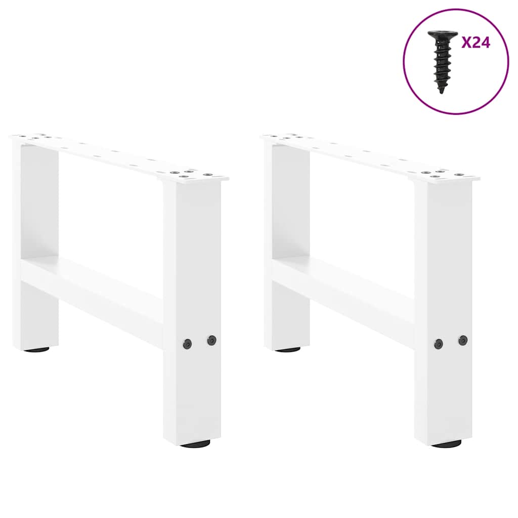 vidaXL Patas de mesa de centro blanco 2uds acero 50x(30-31) cm